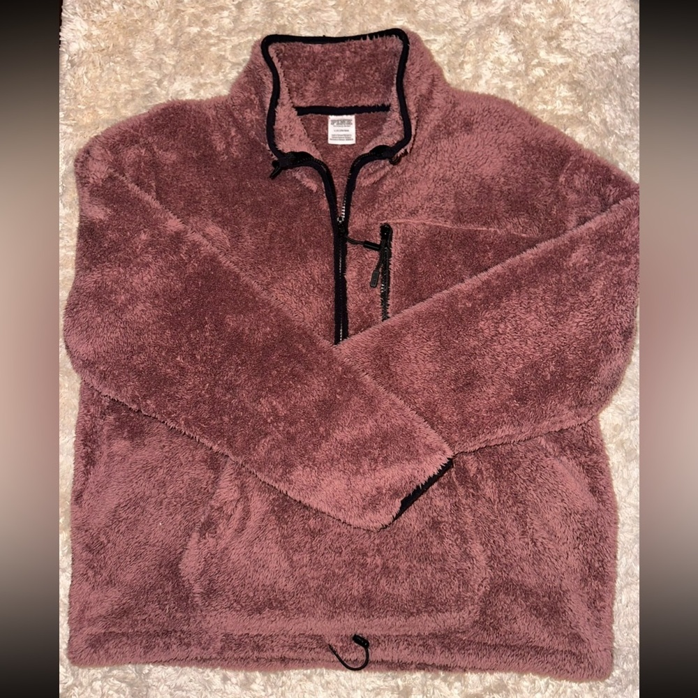 PINK Victoria Secret Half Zip Sherpa Size Large